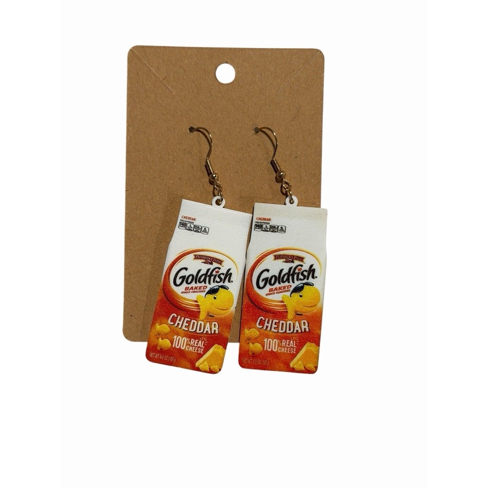 New Novelty Fashion Earrings cheddar cheese crackers snack pack